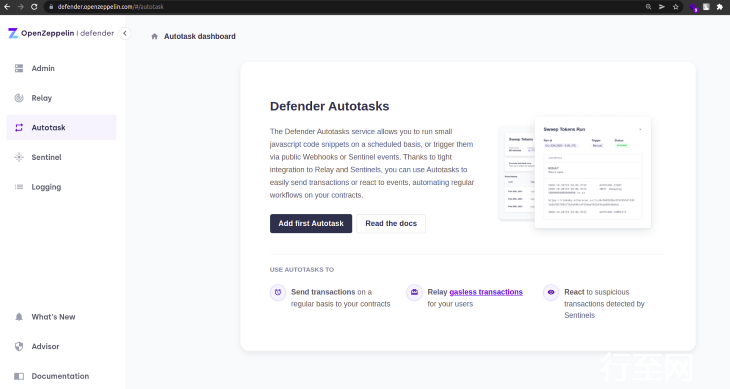 Defender Autotask dashboard